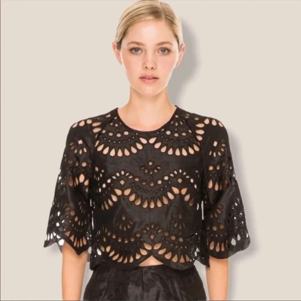 KEEPSAKE gorgeous silk blouse Size L NWT